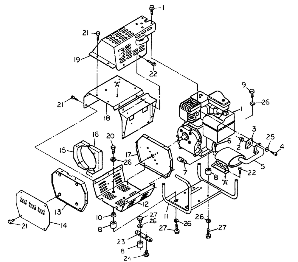 Sheet Metal No. 70613 Diagram and Parts List for 8750-2-H2450  Briggs and Stratton Generator